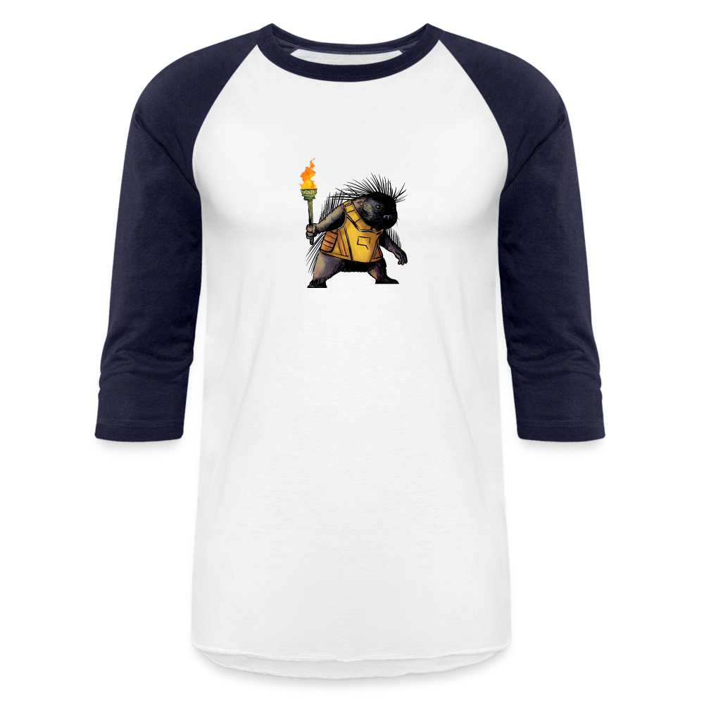 Free the Porcupine | Baseball Tee - white/navy