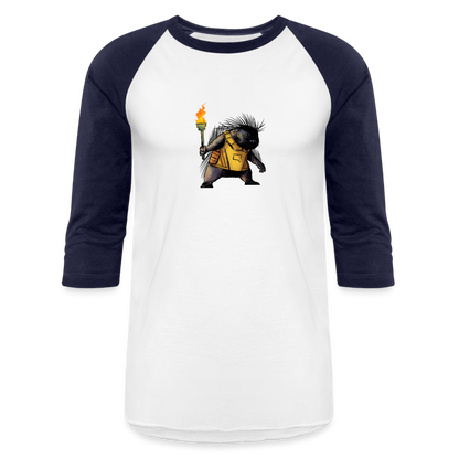 Free the Porcupine | Baseball Tee - white/navy