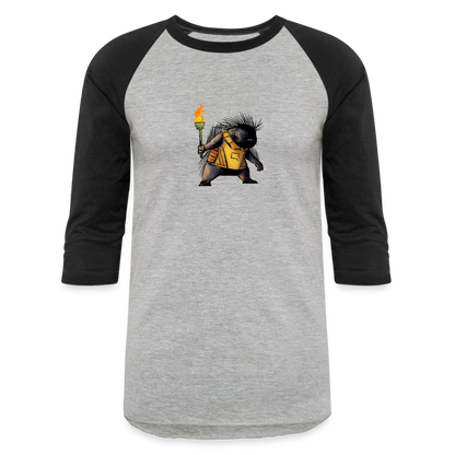 Free the Porcupine | Baseball Tee - heather gray/black