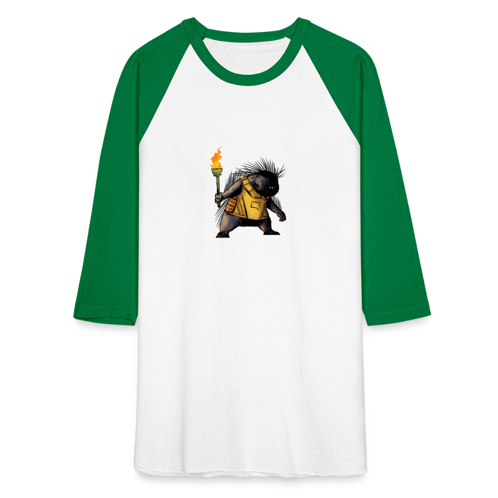 Free the Porcupine | Baseball Tee - white/kelly green