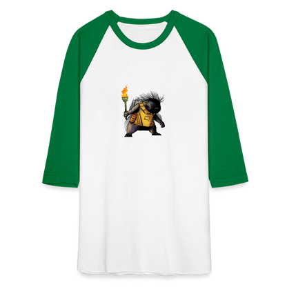 Free the Porcupine | Baseball Tee - white/kelly green