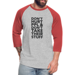 Don't Hurt People | Baseball Tee - heather gray/red