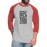 Don't Hurt People | Baseball Tee - heather gray/red