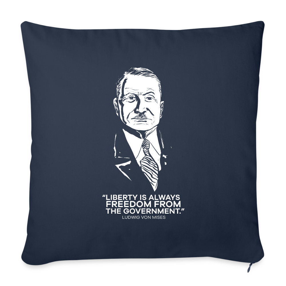 Ludwig von Mises Quote | Throw Pillow Cover - navy