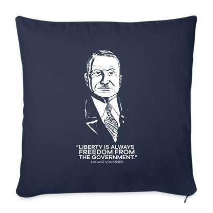 Ludwig von Mises Quote | Throw Pillow Cover - navy