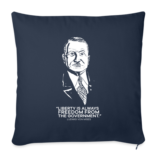 Ludwig von Mises Quote | Throw Pillow Cover - navy