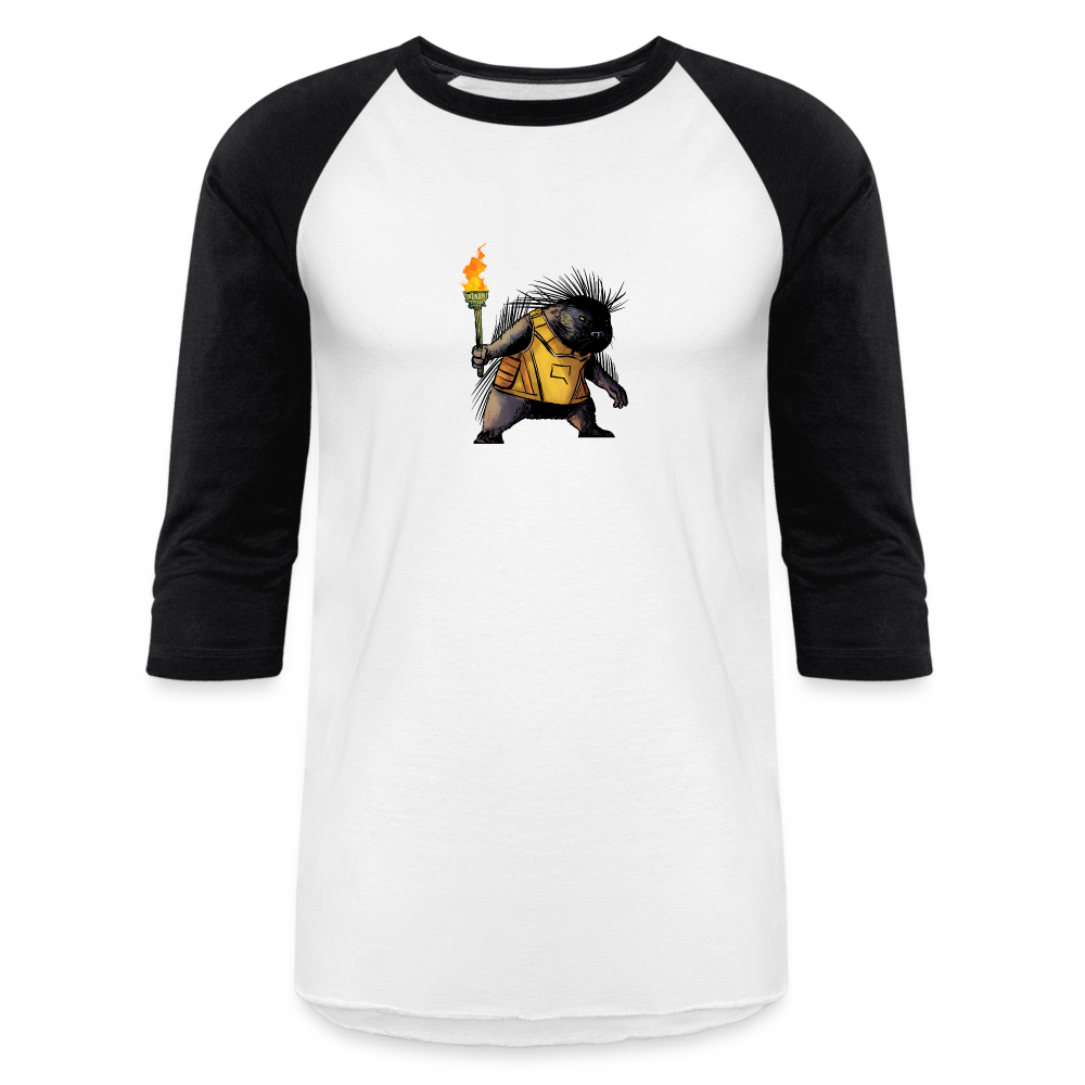 Free the Porcupine | Baseball Tee - white/black