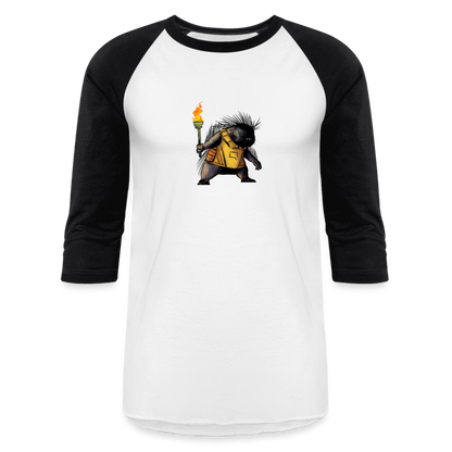 Free the Porcupine | Baseball Tee - white/black