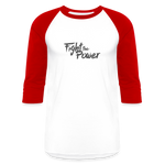 Fight the Power | Baseball Tee - white/red