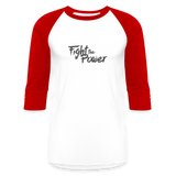 Fight the Power | Baseball Tee - white/red