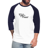 Fight the Power | Baseball Tee - white/navy