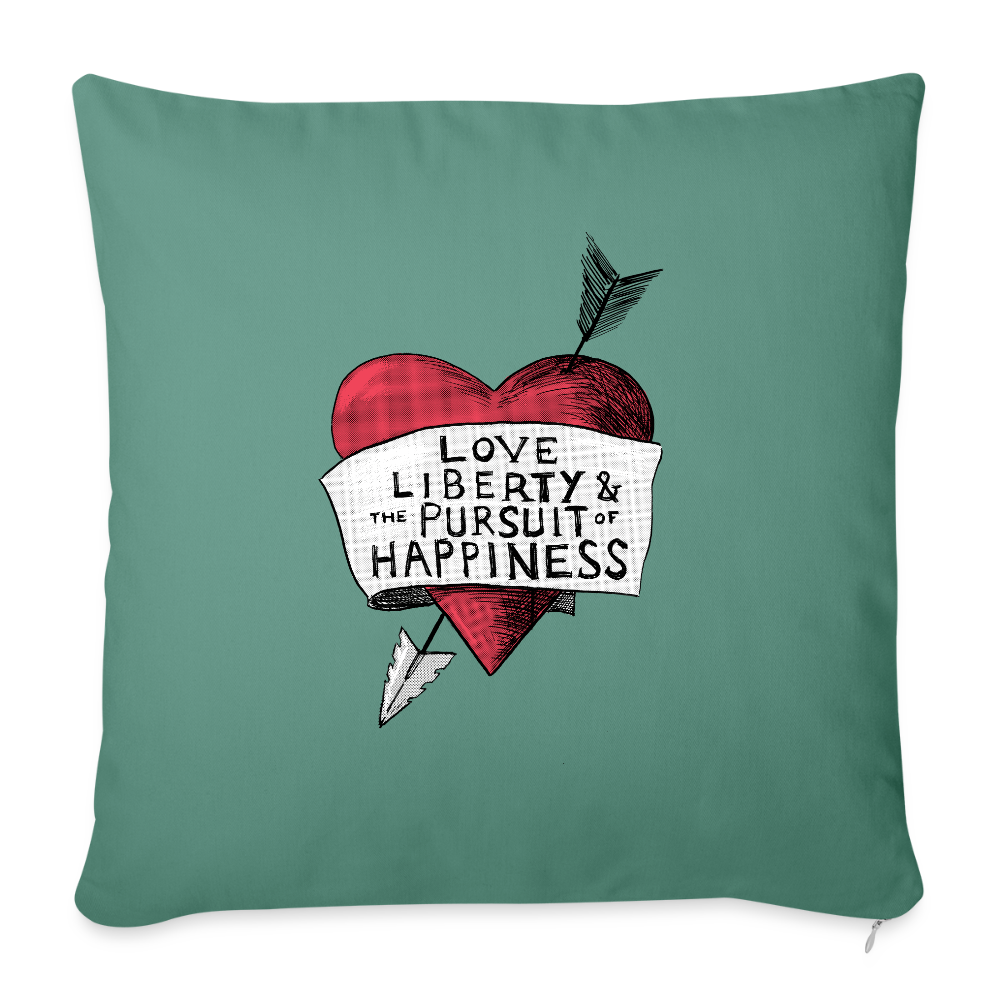 Love, Liberty | Throw Pillow Cover - cypress green