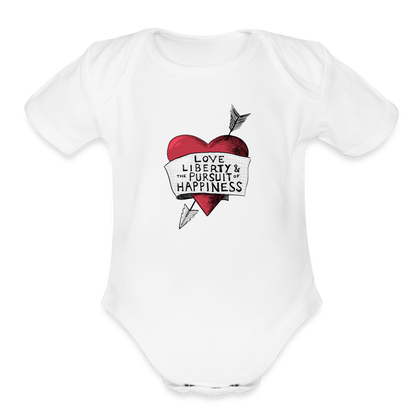 Love, Liberty | Baby Onesie - white