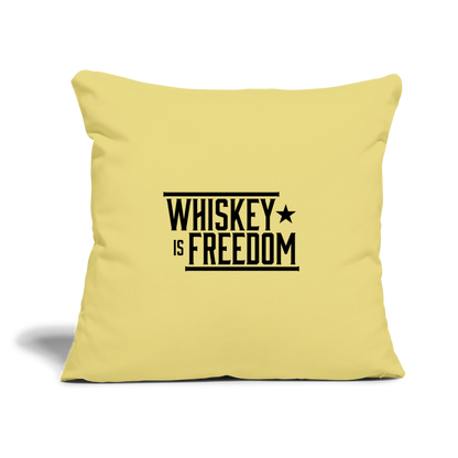 Whiskey is Freedom | Throw Pillow Cover - washed yellow