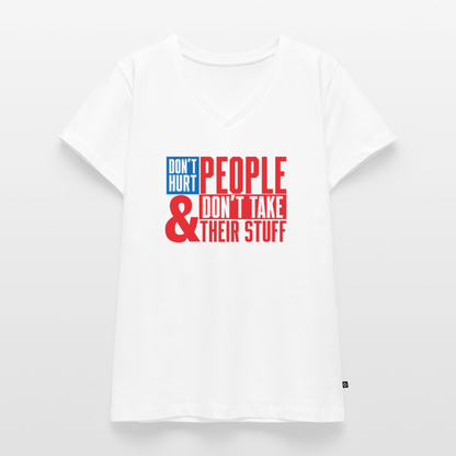 Don't Hurt People | America | Women's V-Neck Tee - white