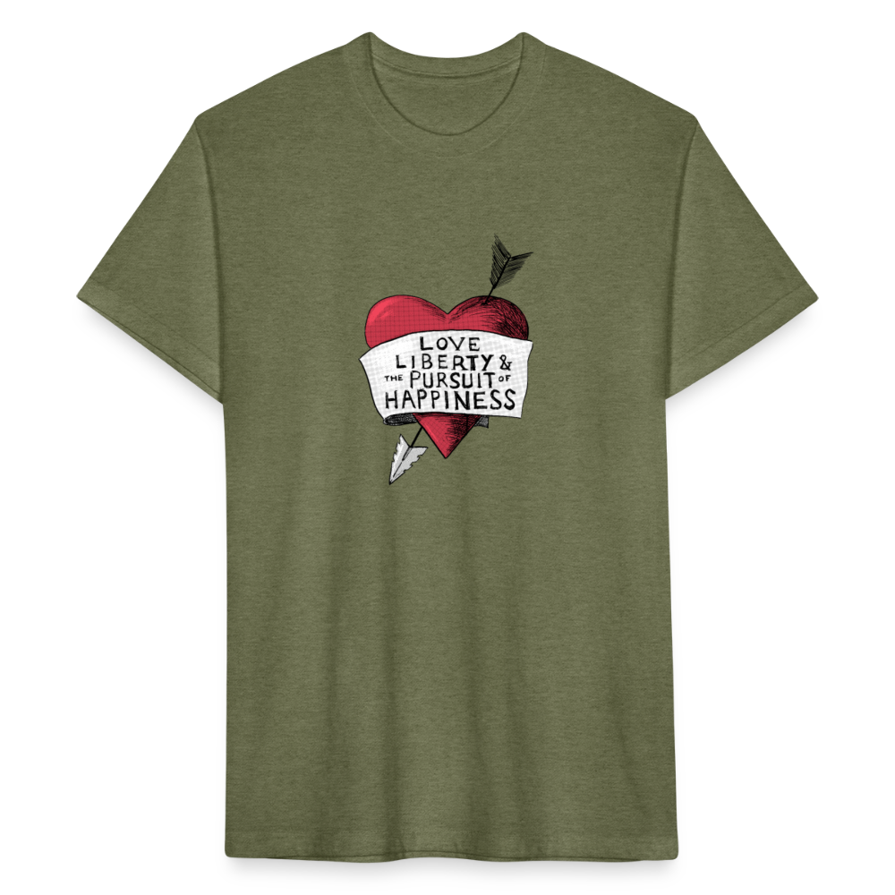 Love, Liberty | Men's Tee - heather military green