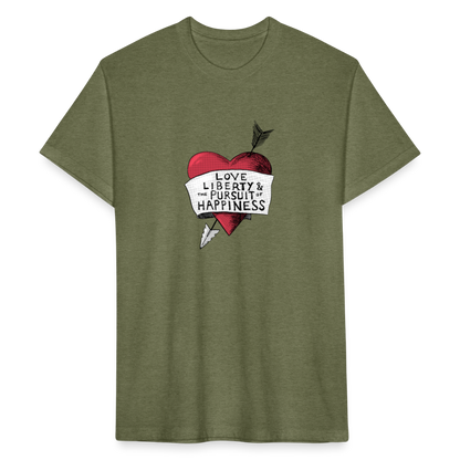 Love, Liberty | Men's Tee - heather military green