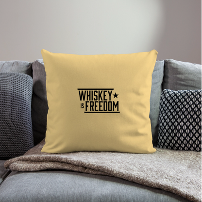 Whiskey is Freedom | Throw Pillow Cover - washed yellow