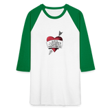 Love, Liberty | Baseball Tee - white/kelly green