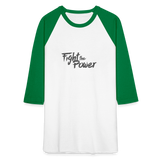 Fight the Power | Baseball Tee - white/kelly green