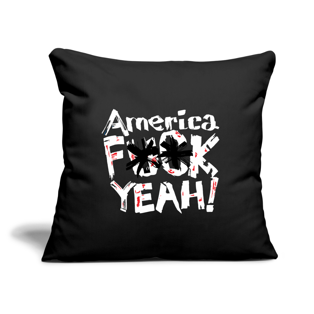America F**k Yeah! | Throw Pillow Cover - black