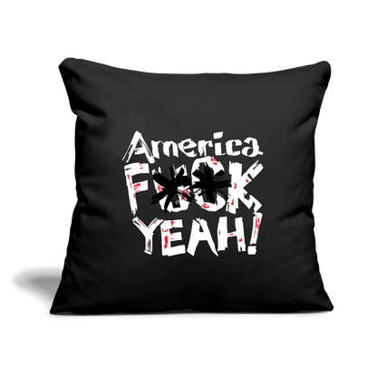 America F**k Yeah! | Throw Pillow Cover - black