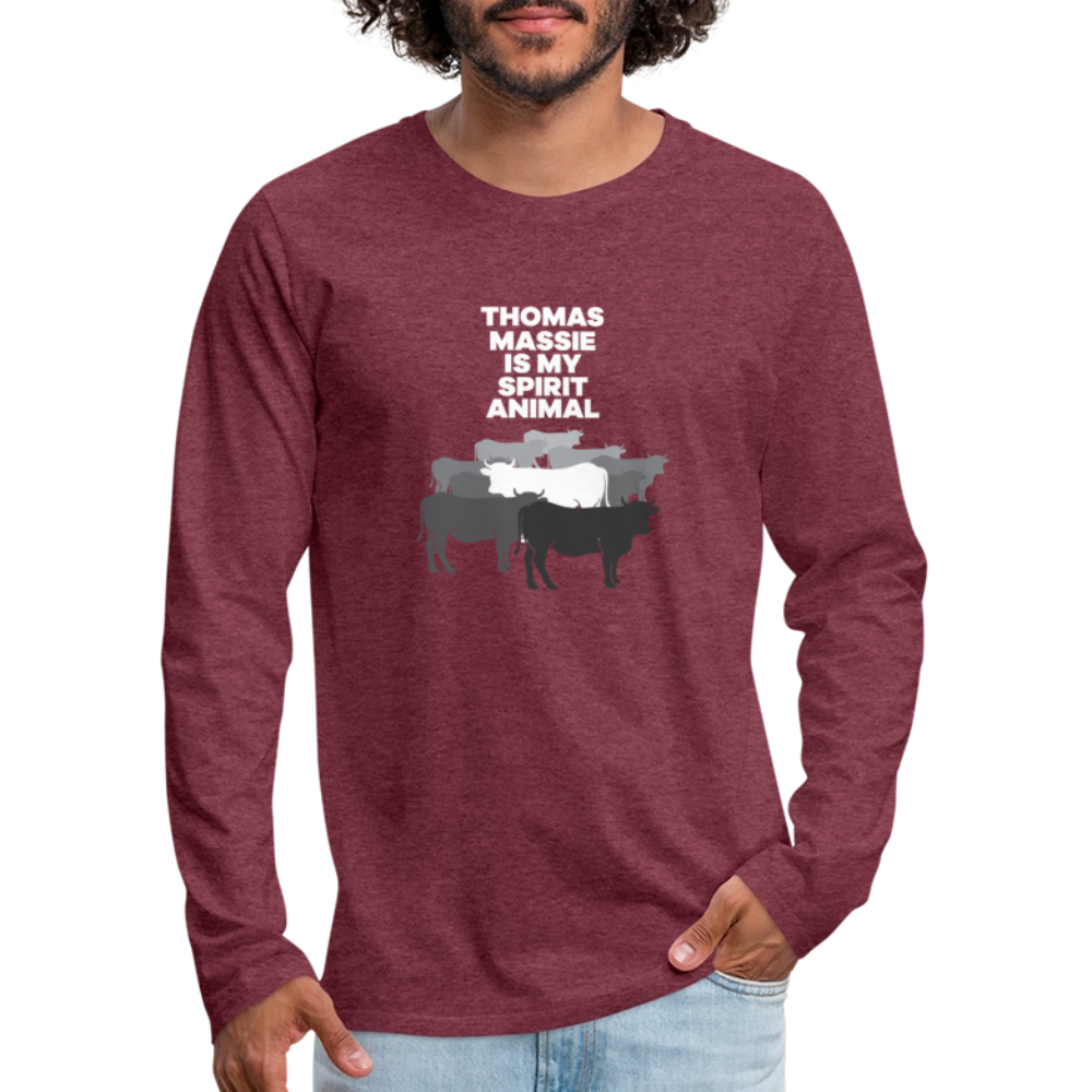 Thomas Massie Is My Spirit Animal | Men's Long Sleeve Tee - heather burgundy