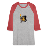 Free the Porcupine | Baseball Tee - heather gray/red