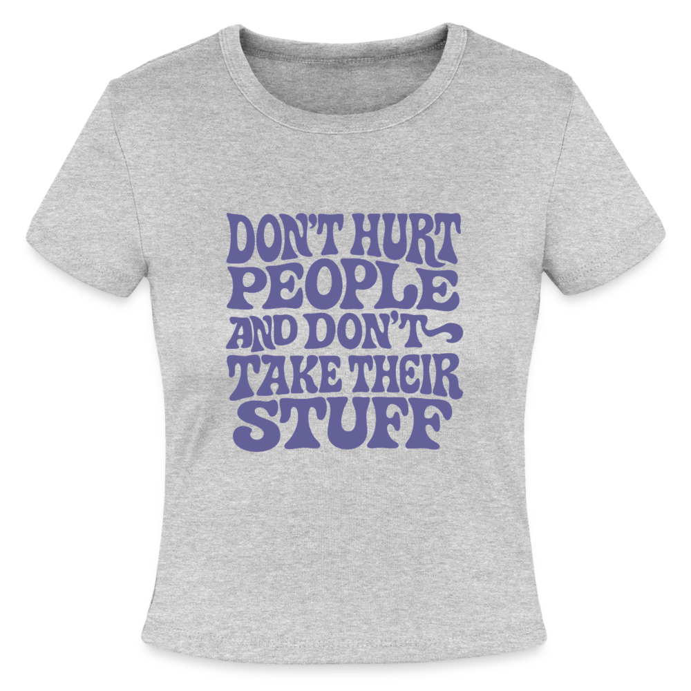 Don't Hurt People | Retro | Women's Crop Tee - heather gray