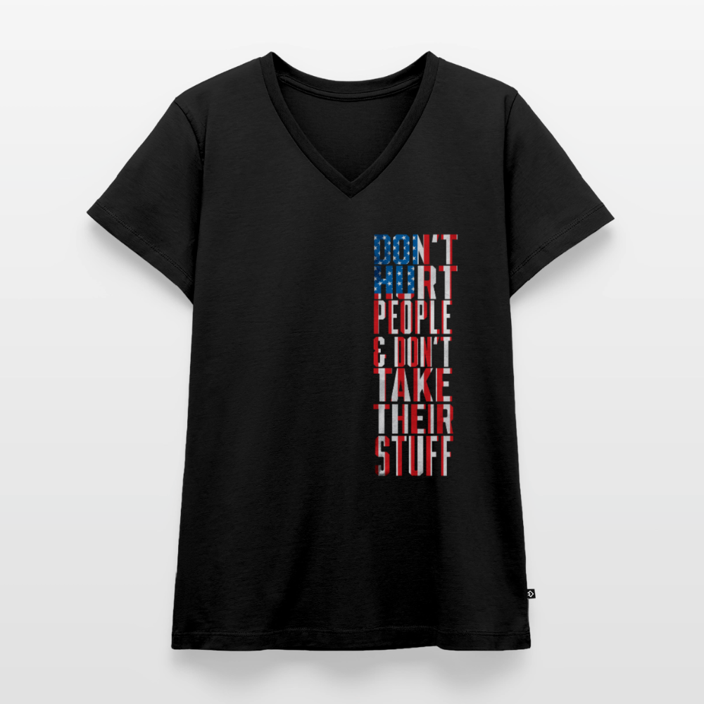 Don't Hurt People | Flag | Women's V-Neck Tee - black
