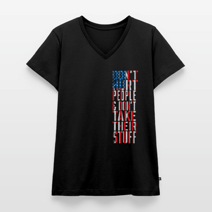 Don't Hurt People | Flag | Women's V-Neck Tee - black