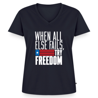 Try Freedom | Women's V-Neck Tee - navy
