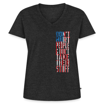 Don't Hurt People | Flag | Women's V-Neck Tee - heather anthracite