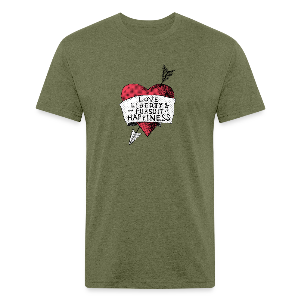 Love, Liberty | Men's Tee - heather military green