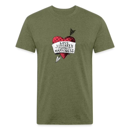 Love, Liberty | Men's Tee - heather military green