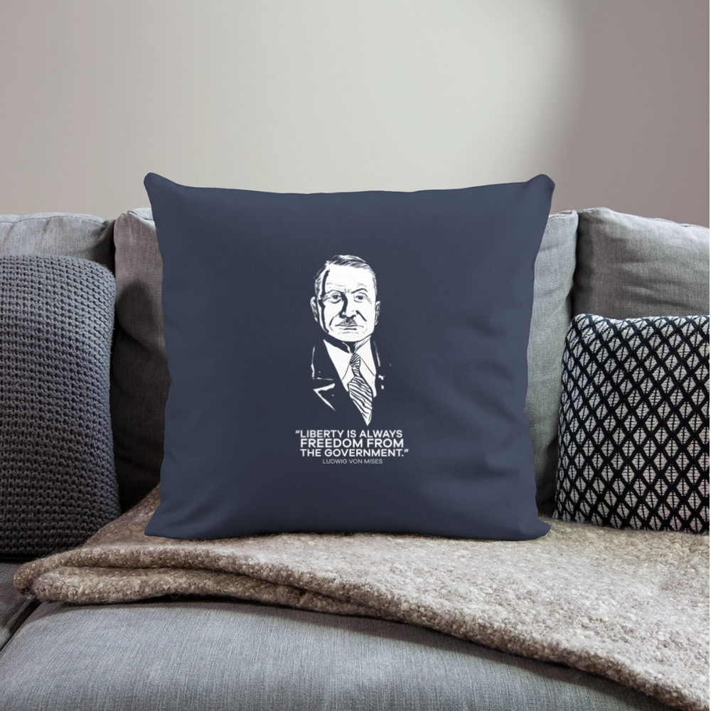 Ludwig von Mises Quote | Throw Pillow Cover - navy