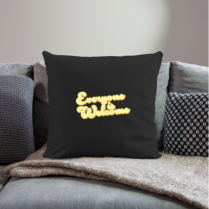 Everyone is Welcome | Throw Pillow Cover - black