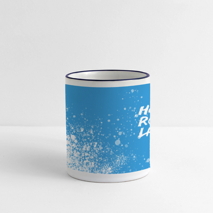 Howard Roark Laughed Coffee Mug - white/cobalt blue