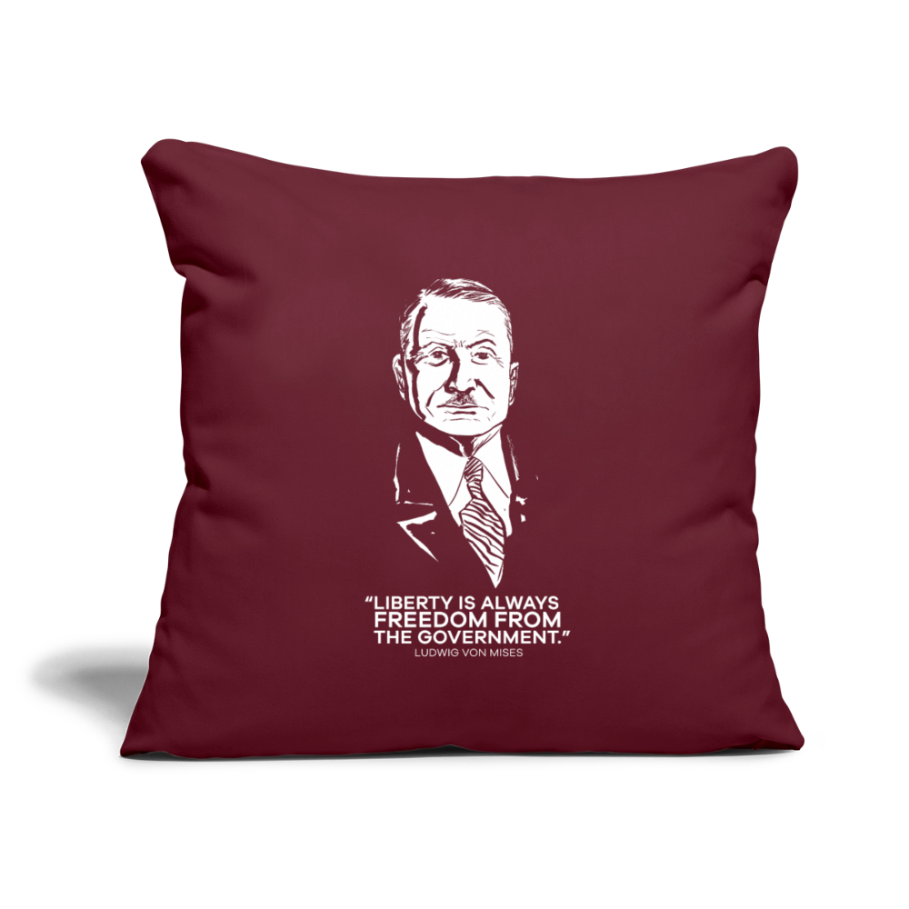 Ludwig von Mises Quote | Throw Pillow Cover - burgundy