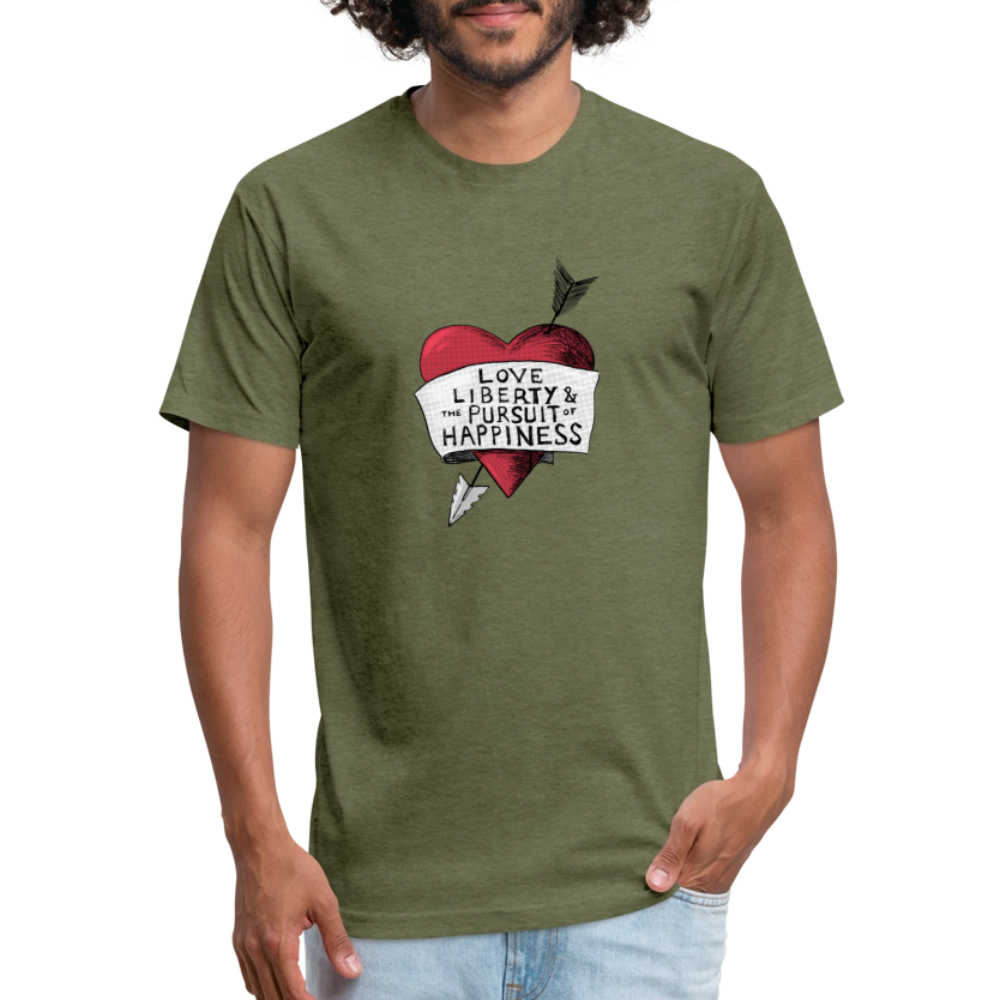 Love, Liberty | Men's Tee - heather military green