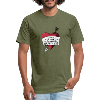 Love, Liberty | Men's Tee - heather military green