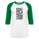 Don't Hurt People | Baseball Tee - white/kelly green