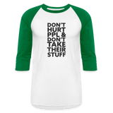 Don't Hurt People | Baseball Tee - white/kelly green