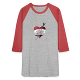 Love, Liberty | Baseball Tee - heather gray/red