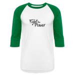 Fight the Power | Baseball Tee - white/kelly green