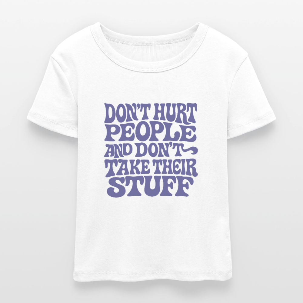 Don't Hurt People | Retro | Women's Crop Tee - white