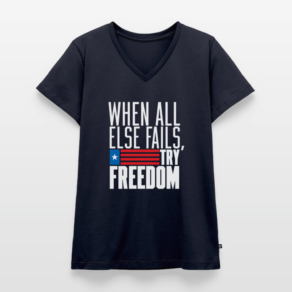 Try Freedom | Women's V-Neck Tee - navy