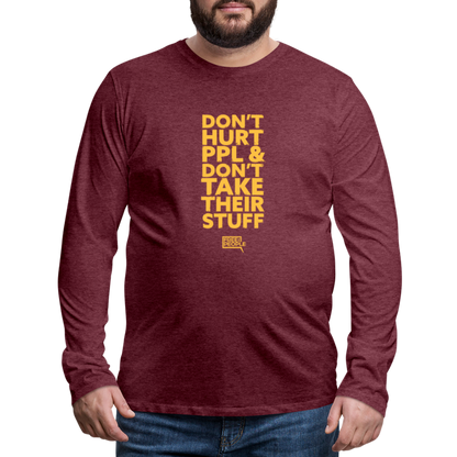 Don't Hurt People | Limited Edition | Men's Long Sleeve Tee - heather burgundy