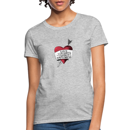 Love, Liberty | Women's Tee - heather gray