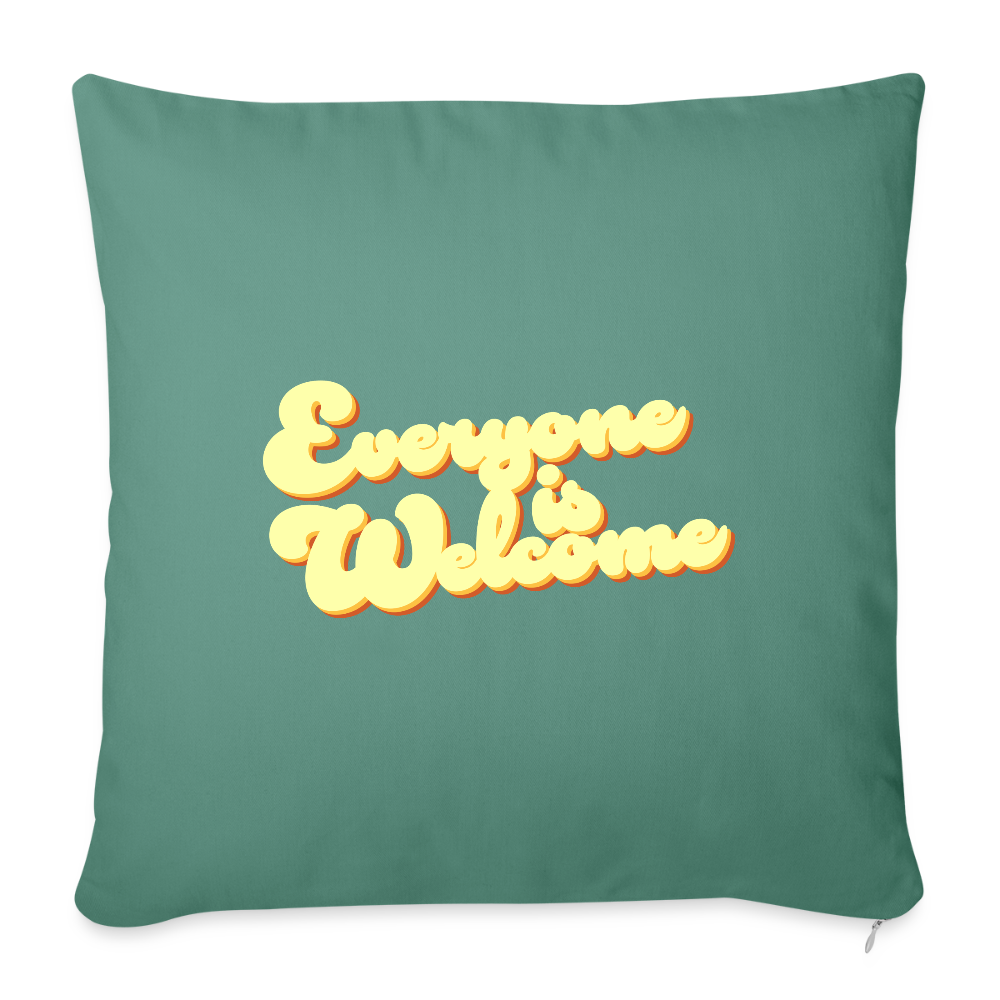 Everyone is Welcome | Throw Pillow Cover - cypress green